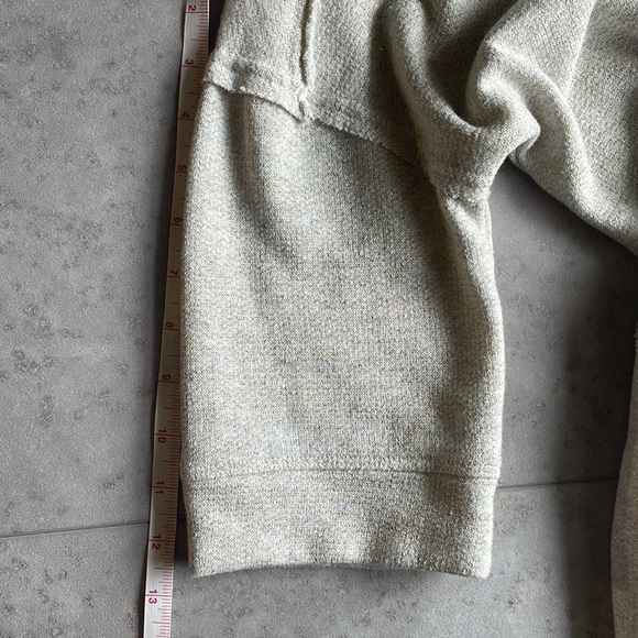 CUPIO cropped short sleeve funnel neck drawstring exposed seam metallic thread S - Picture 12 of 13